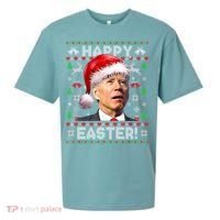 Santa Joe Biden Happy Easter Ugly Christmas Sweater Sueded Cloud Jersey T-Shirt thumb 0