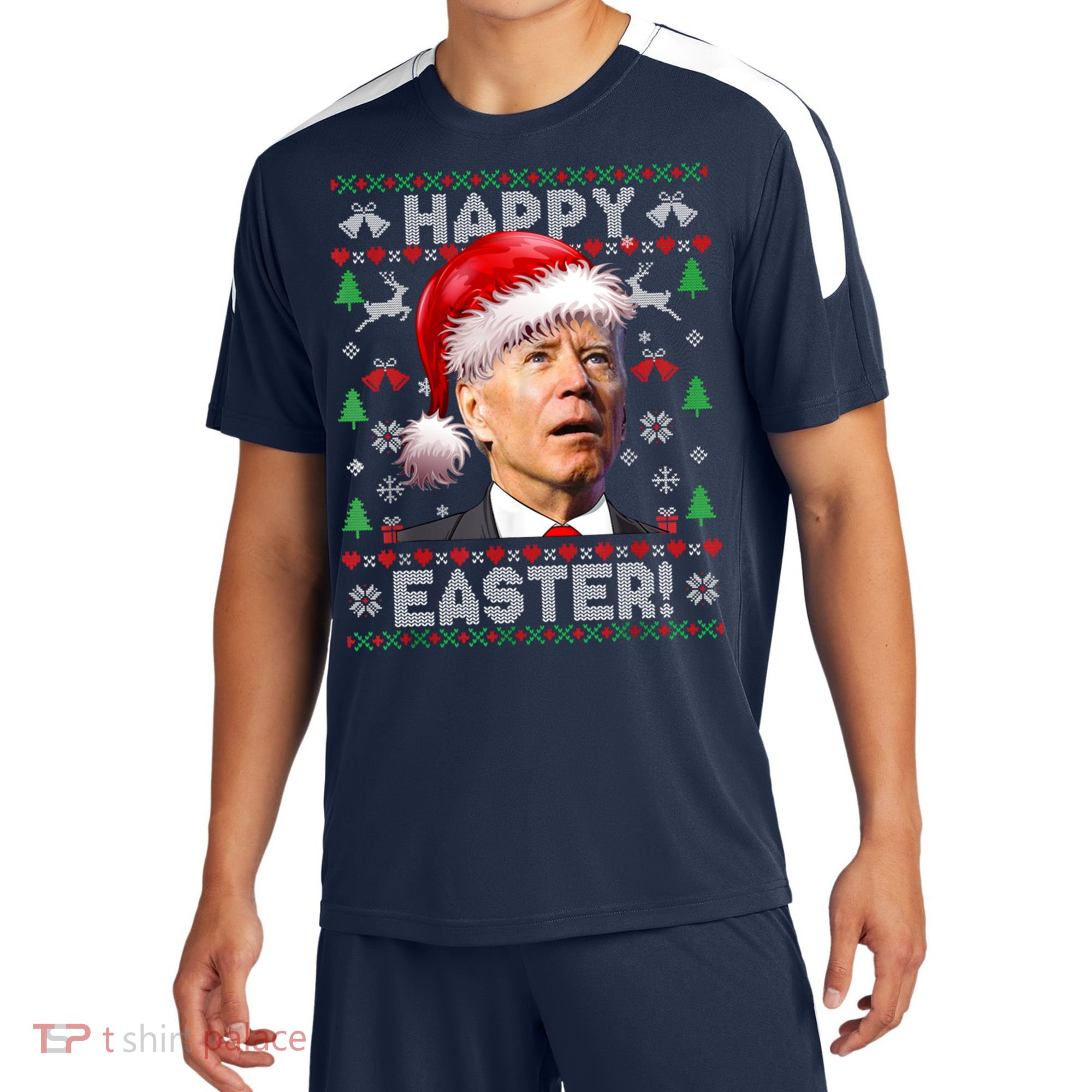 Santa Joe Biden Happy Easter Ugly Christmas Sweater Sport-Tek Competitor United Soccer Jersey