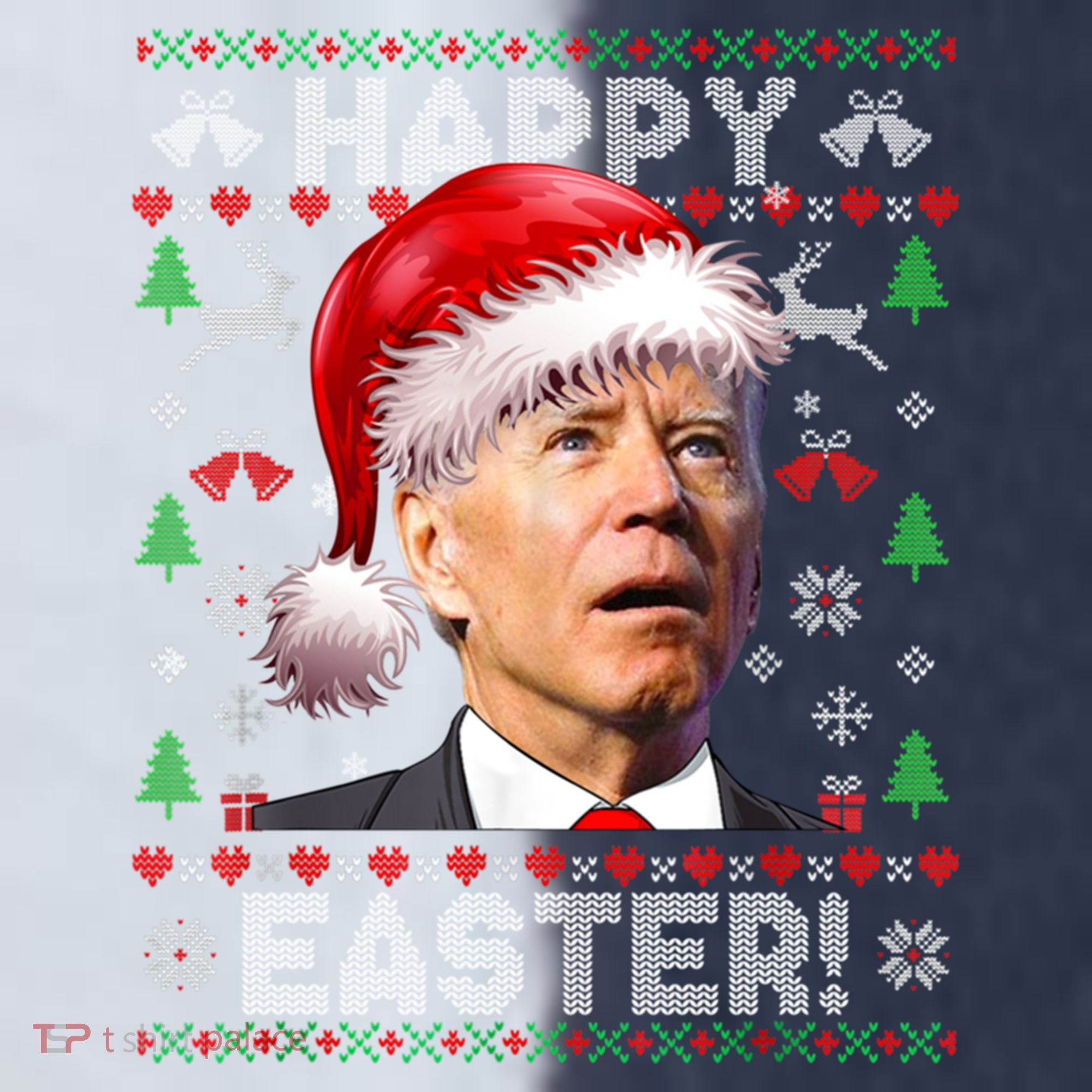Santa Joe Biden Happy Easter Ugly Christmas Sweater Sport-Tek Competitor United Soccer Jersey