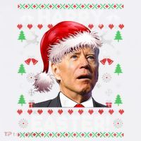 Santa Joe Biden Happy Easter Ugly Christmas Sweater Comfort Colors Garment-Dyed Hooded Sweatshirt thumb 2