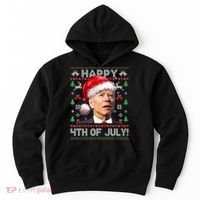 Santa Joe Biden Happy 4th Of July Ugly Christmas Sweater Hoodie thumb 0