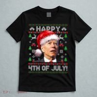 Santa Joe Biden Happy 4th Of July Ugly Christmas Sweater T-Shirt thumb 5