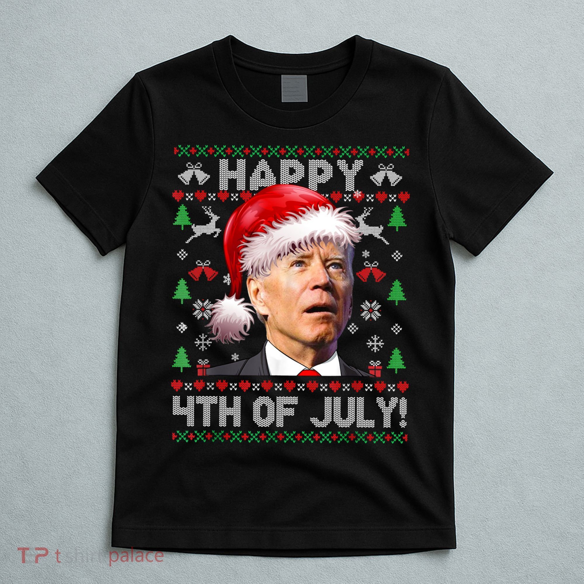 Santa Joe Biden Happy 4th Of July Ugly Christmas Sweater T-Shirt