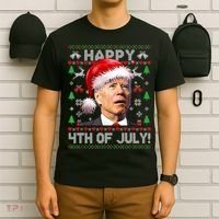 Santa Joe Biden Happy 4th Of July Ugly Christmas Sweater T-Shirt thumb 6