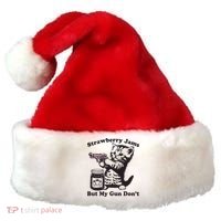 Strawberry Jams But My Gun Dont Funny Cat Gift Santa Hat thumb 0