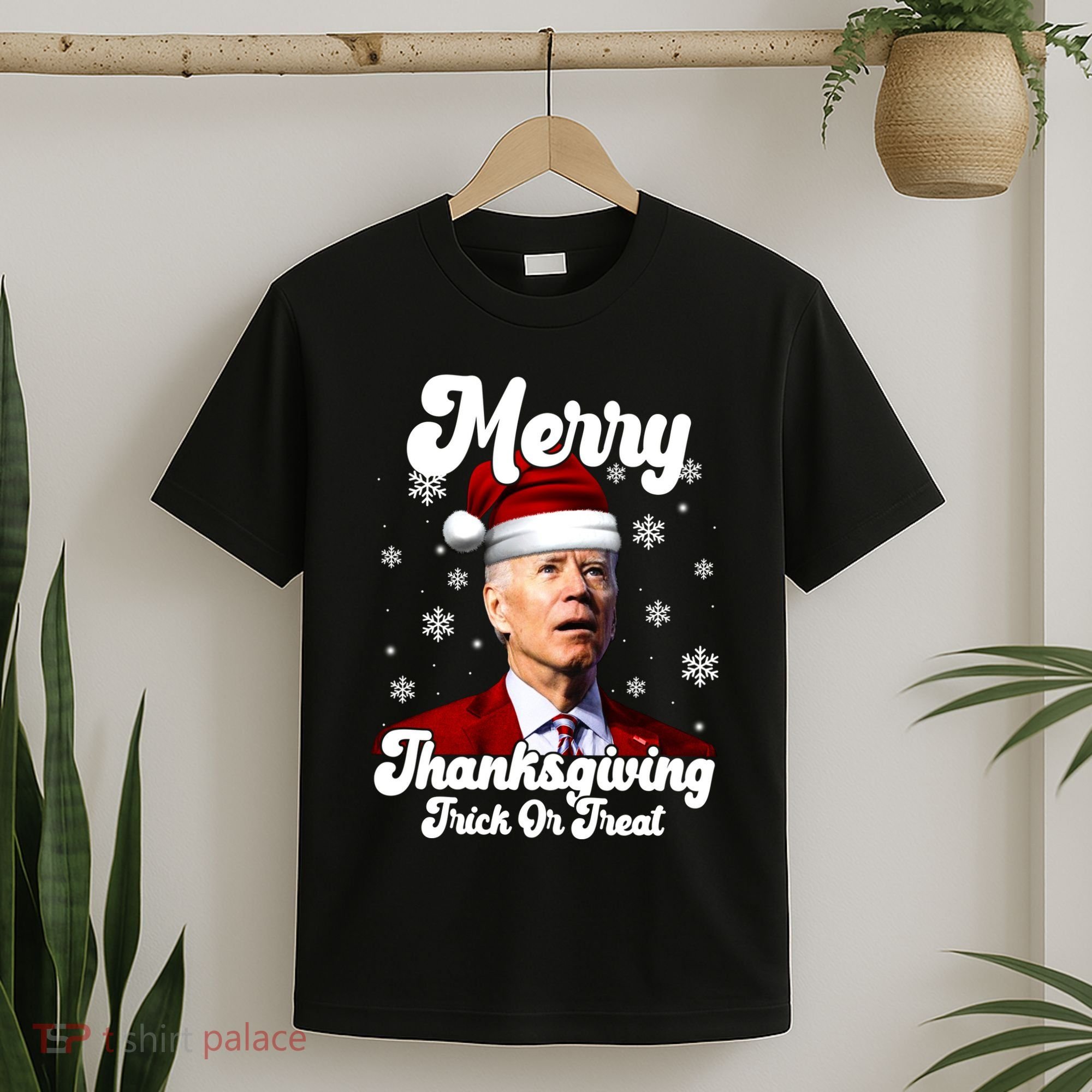 Santa Joe Biden Christmas Merry Thanksgiving Trick Or Treat T-Shirt