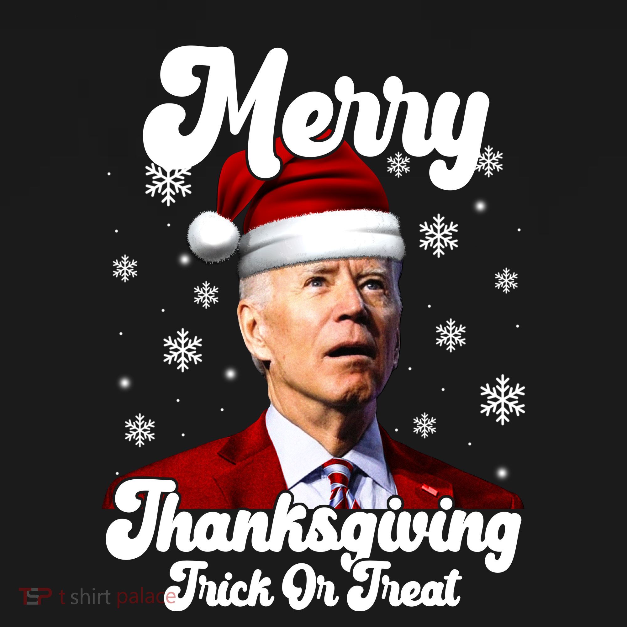 Santa Joe Biden Christmas Merry Thanksgiving Trick Or Treat T-Shirt