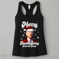 Santa Joe Biden Christmas Merry Thanksgiving Trick Or Treat Women's Tank Top thumb 3
