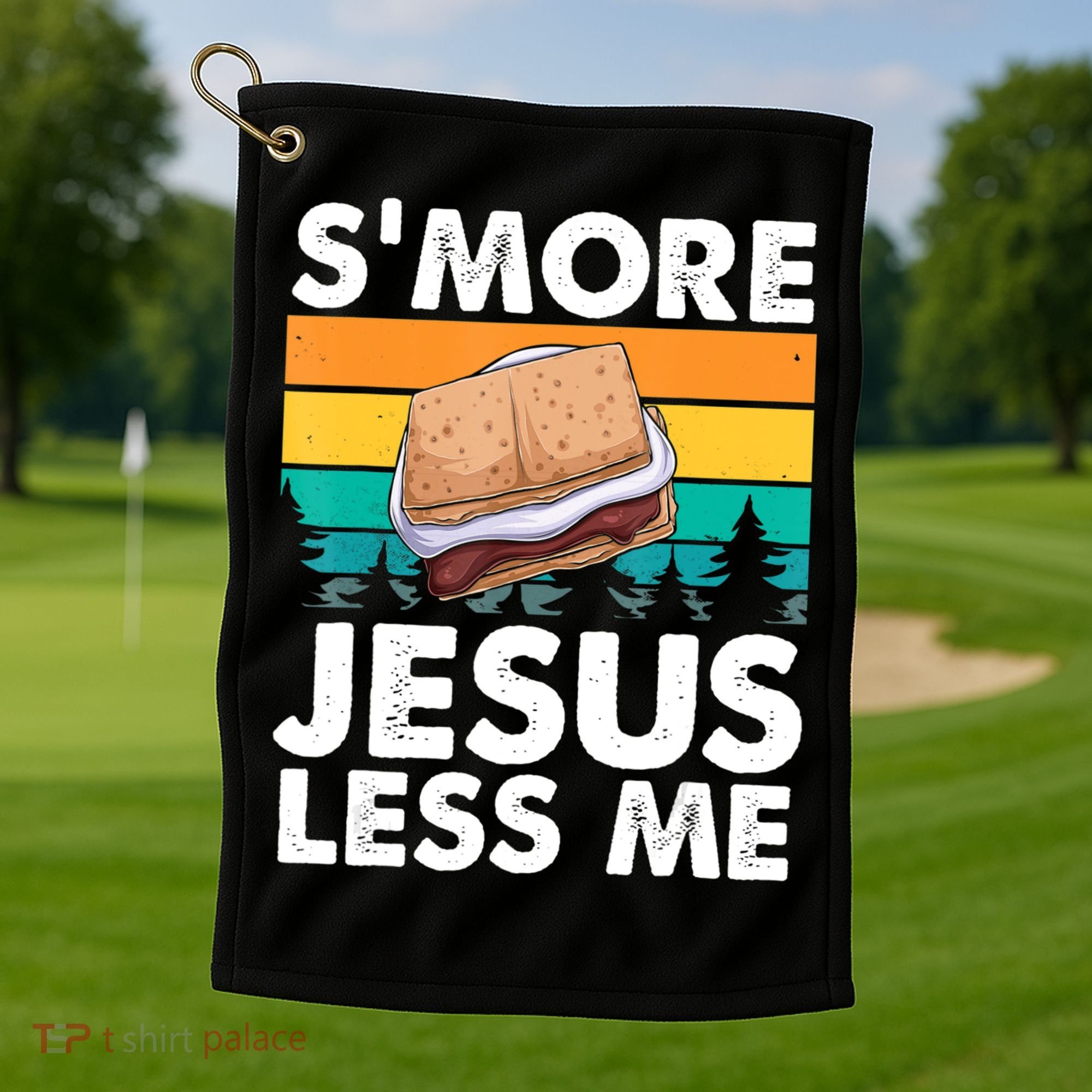 S'more Jesus Christianity Lover Jesus Teachings Camper Golf Towel