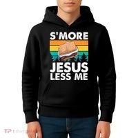 S'more Jesus Christianity Lover Jesus Teachings Camper Kids Hoodie thumb 4