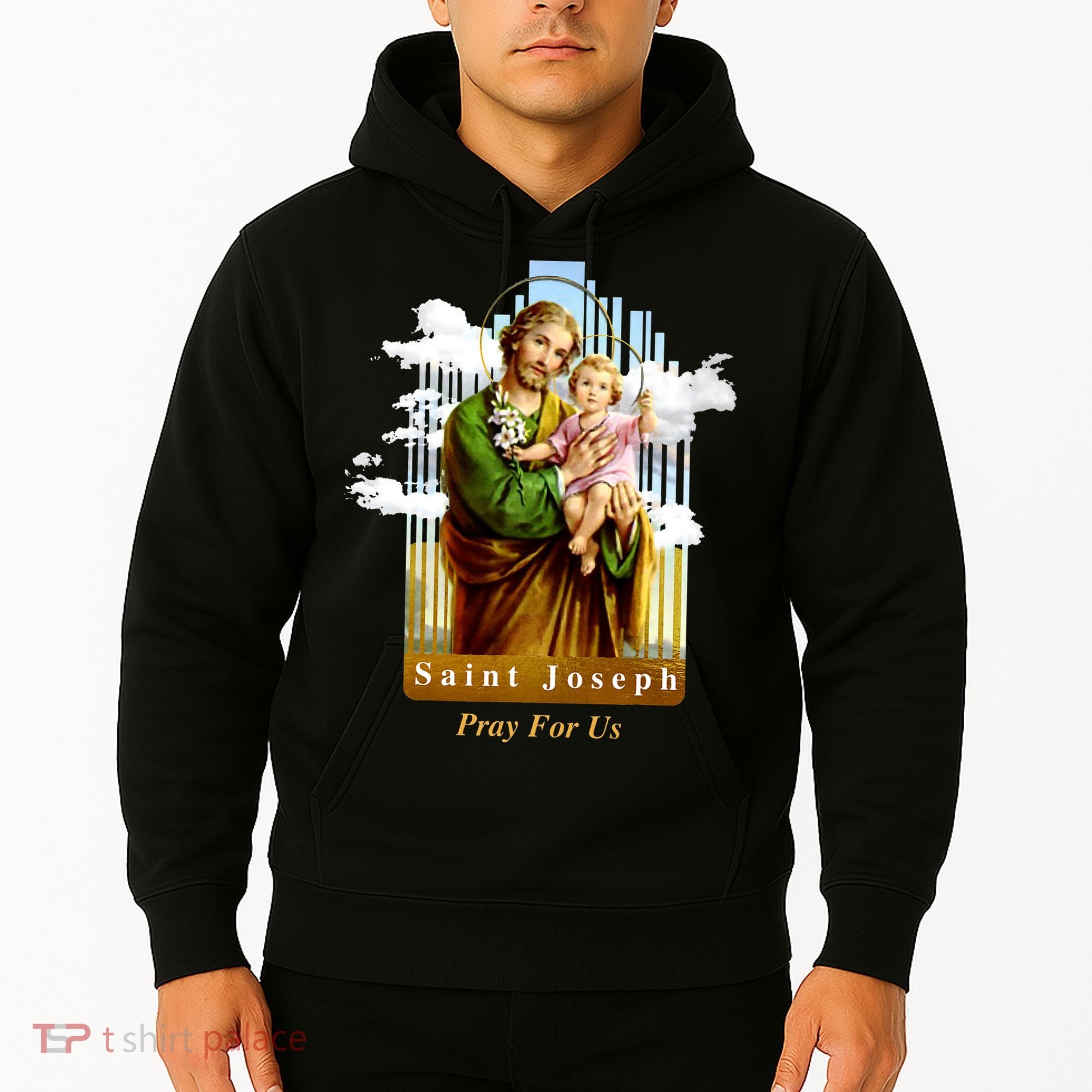 Saint Joseph Catholic Church St. Joseph With Infant Jesus Hoodie