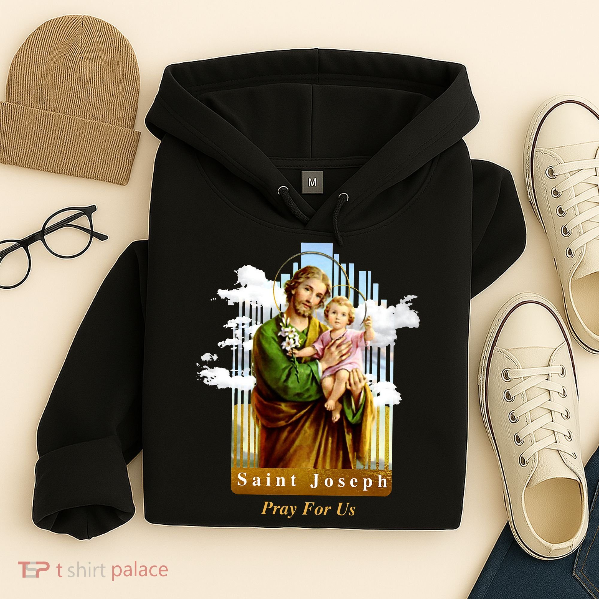 Saint Joseph Catholic Church St. Joseph With Infant Jesus Hoodie