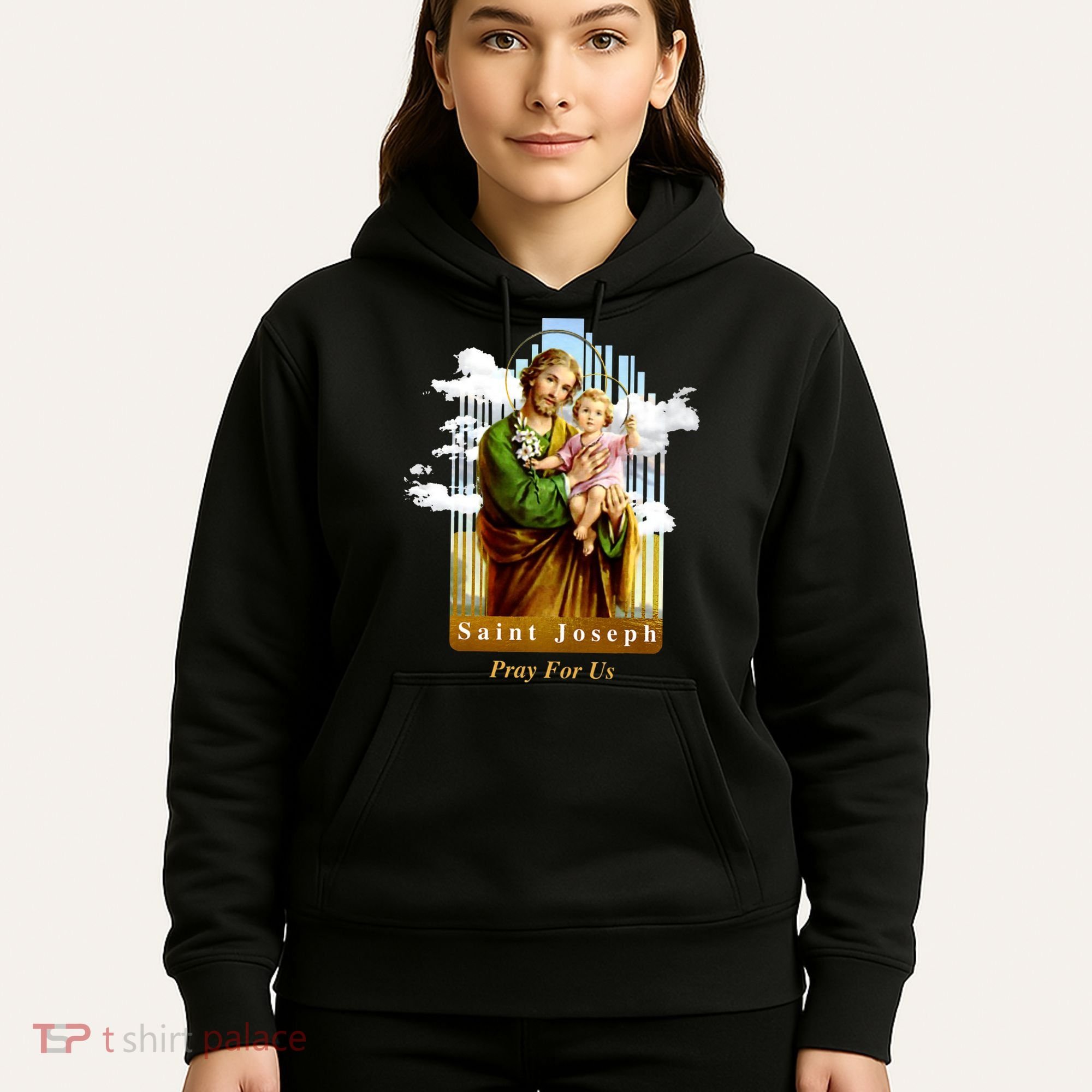 Saint Joseph Catholic Church St. Joseph With Infant Jesus Hoodie