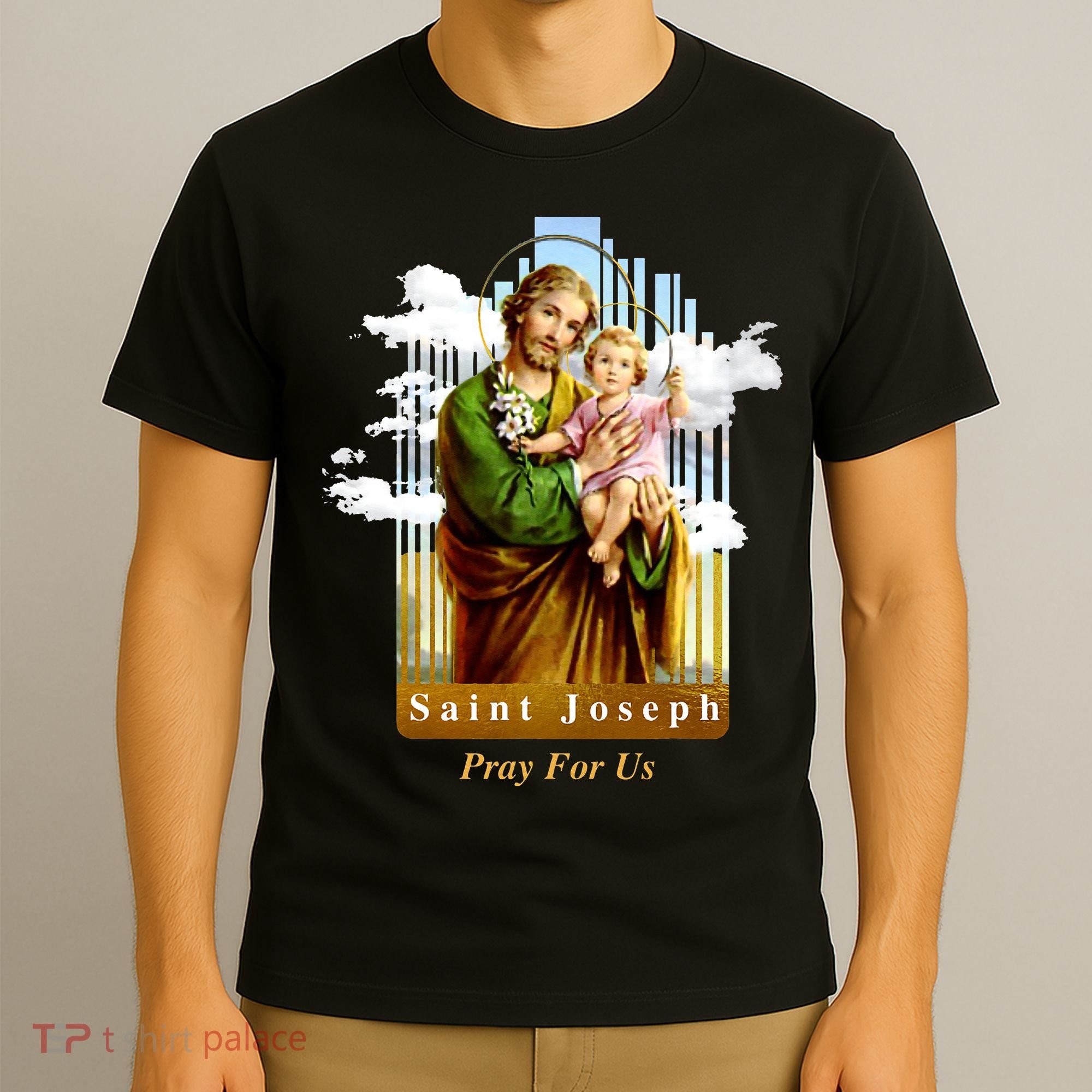Saint Joseph Catholic Church St. Joseph With Infant Jesus T-Shirt
