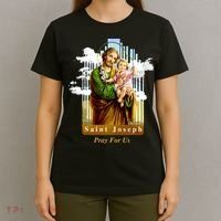 Saint Joseph Catholic Church St. Joseph With Infant Jesus T-Shirt thumb 4