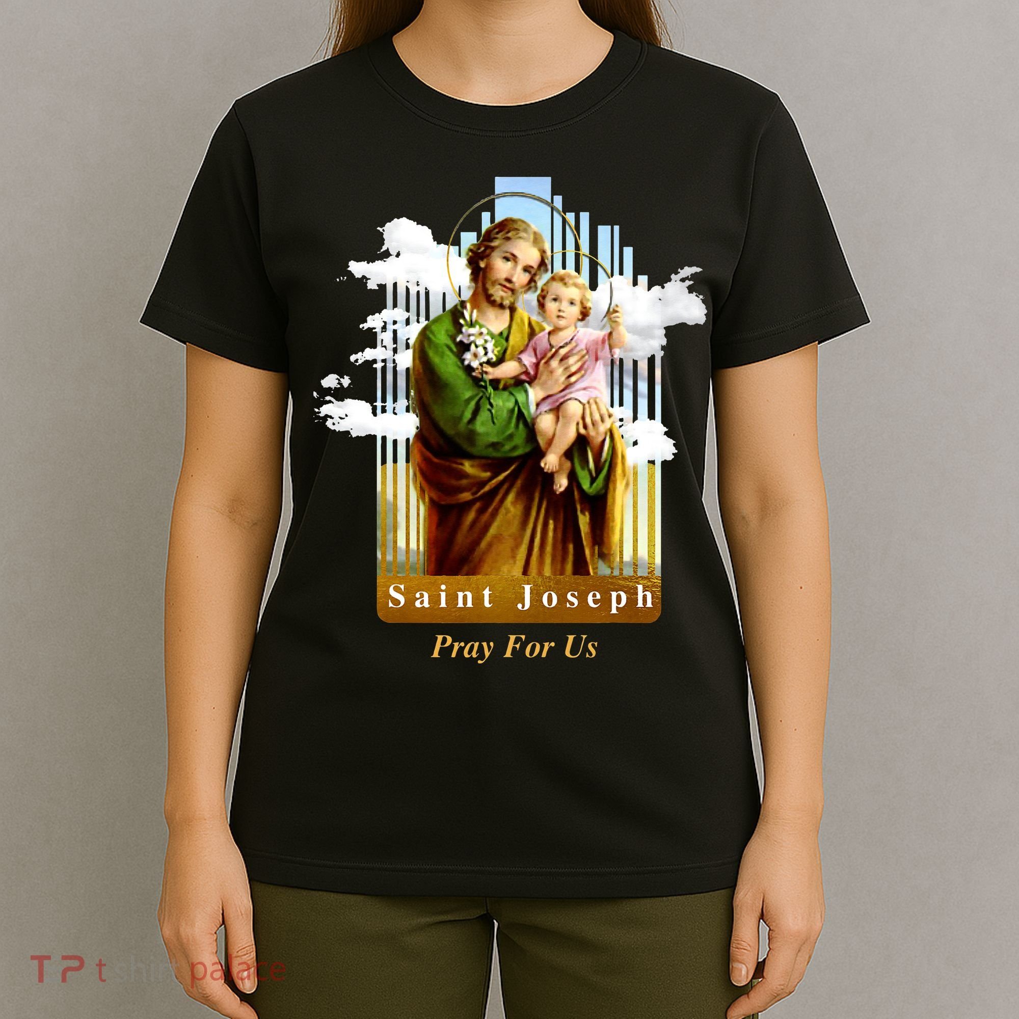 Saint Joseph Catholic Church St. Joseph With Infant Jesus T-Shirt