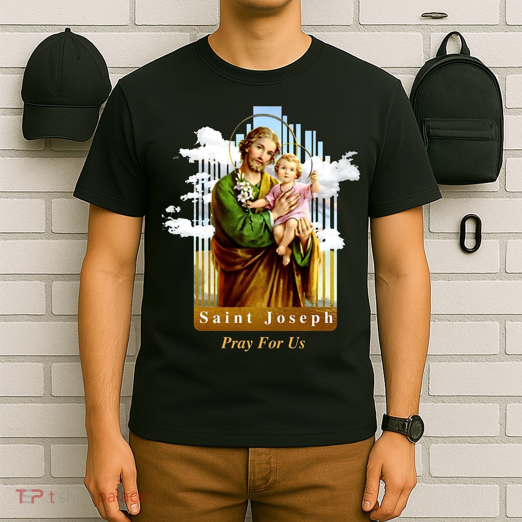 Saint Joseph Catholic Church St. Joseph With Infant Jesus T-Shirt