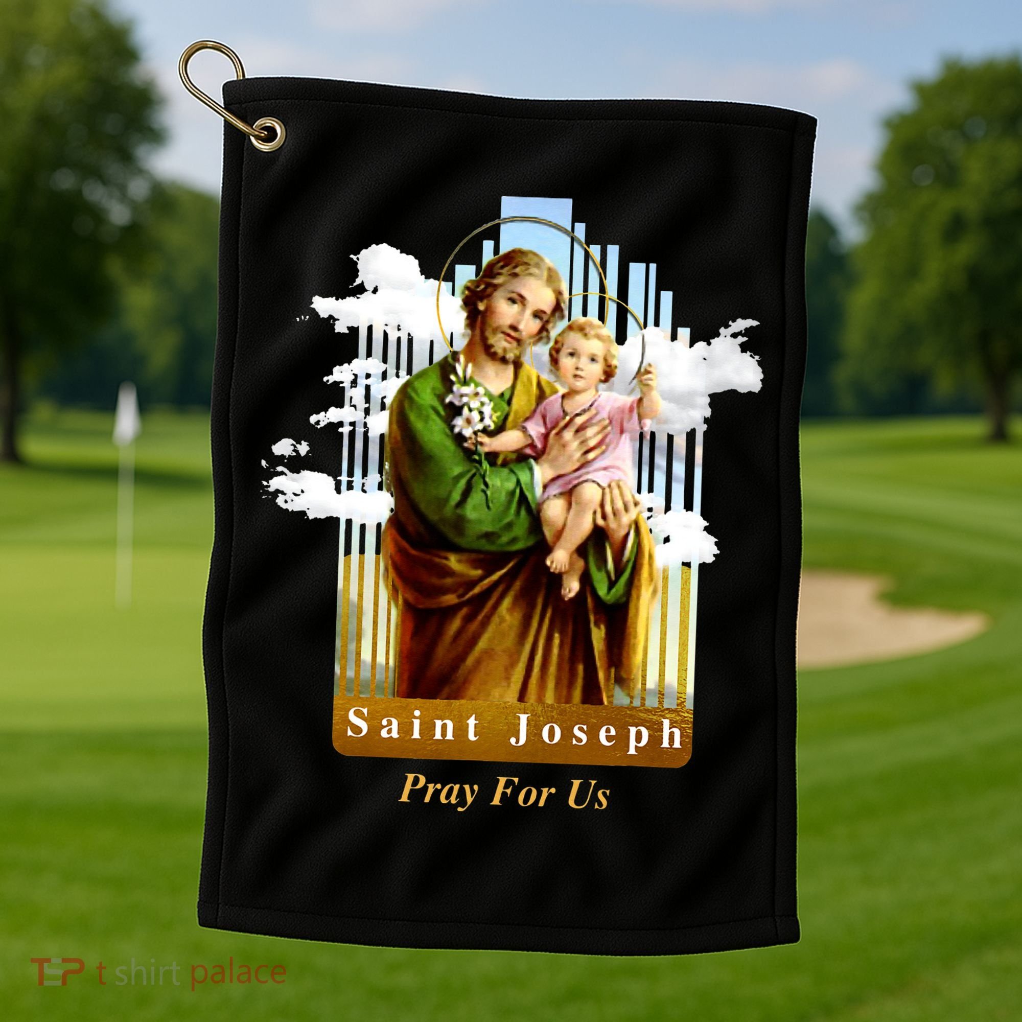Saint Joseph Catholic Church St. Joseph With Infant Jesus Golf Towel