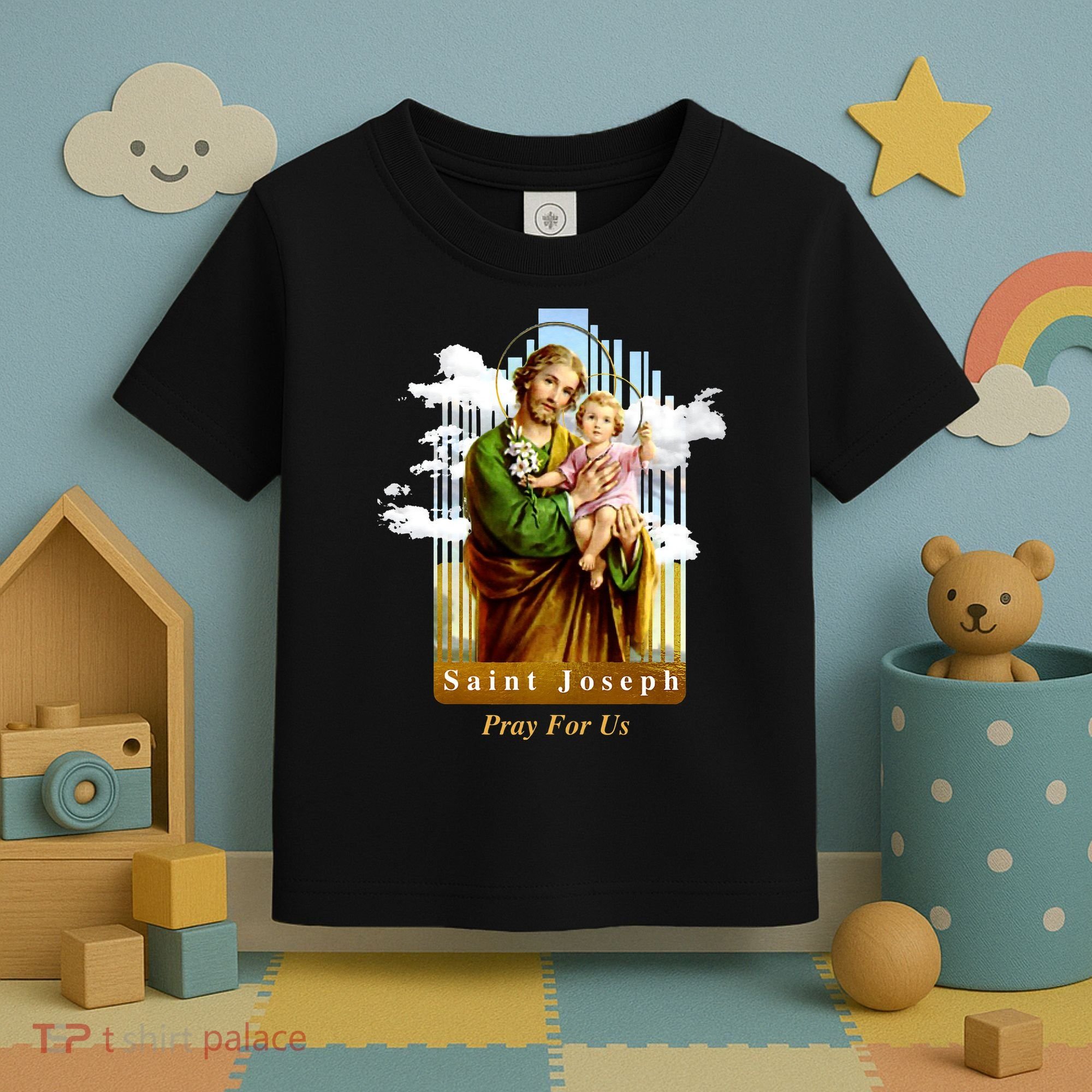 Saint Joseph Catholic Church St. Joseph With Infant Jesus Toddler T-Shirt