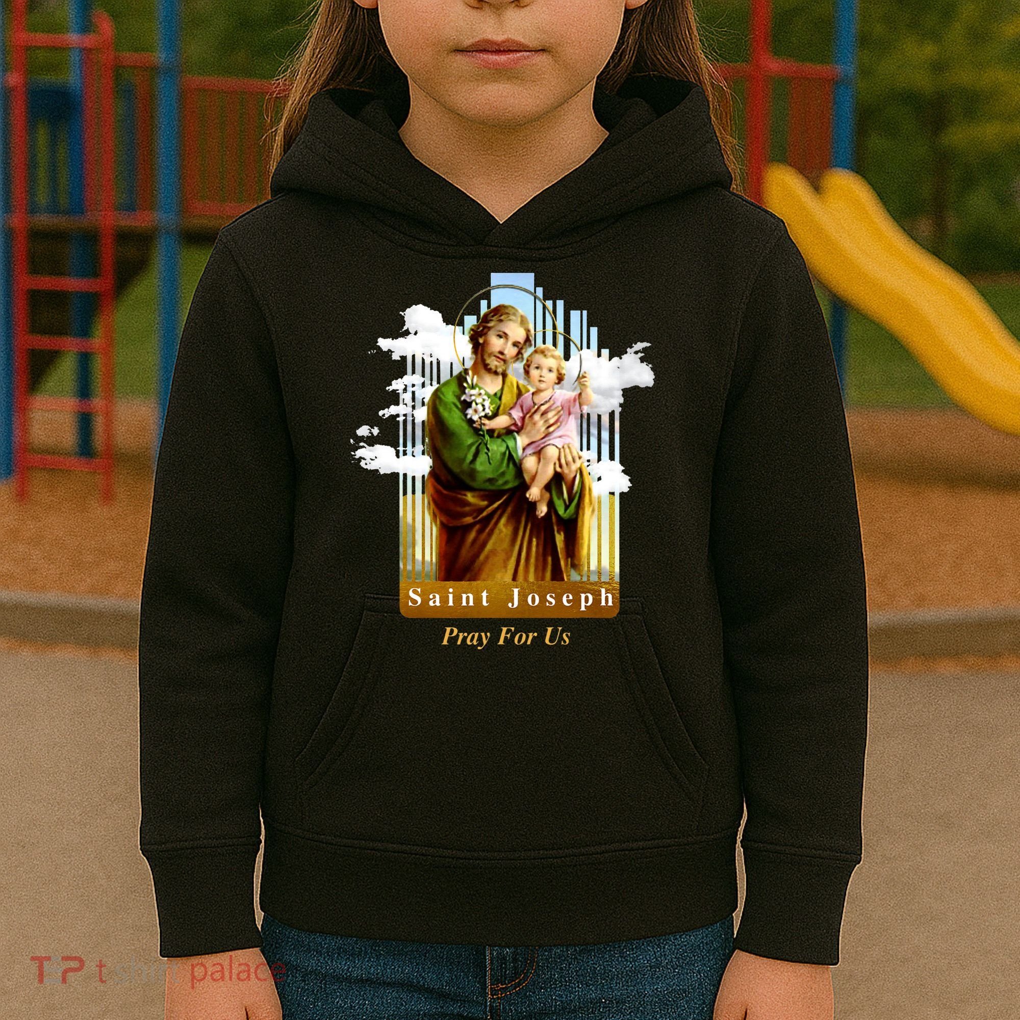 Saint Joseph Catholic Church St. Joseph With Infant Jesus Kids Hoodie
