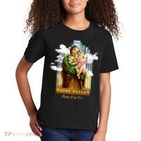 Saint Joseph Catholic Church St. Joseph With Infant Jesus Kids T-Shirt thumb 2