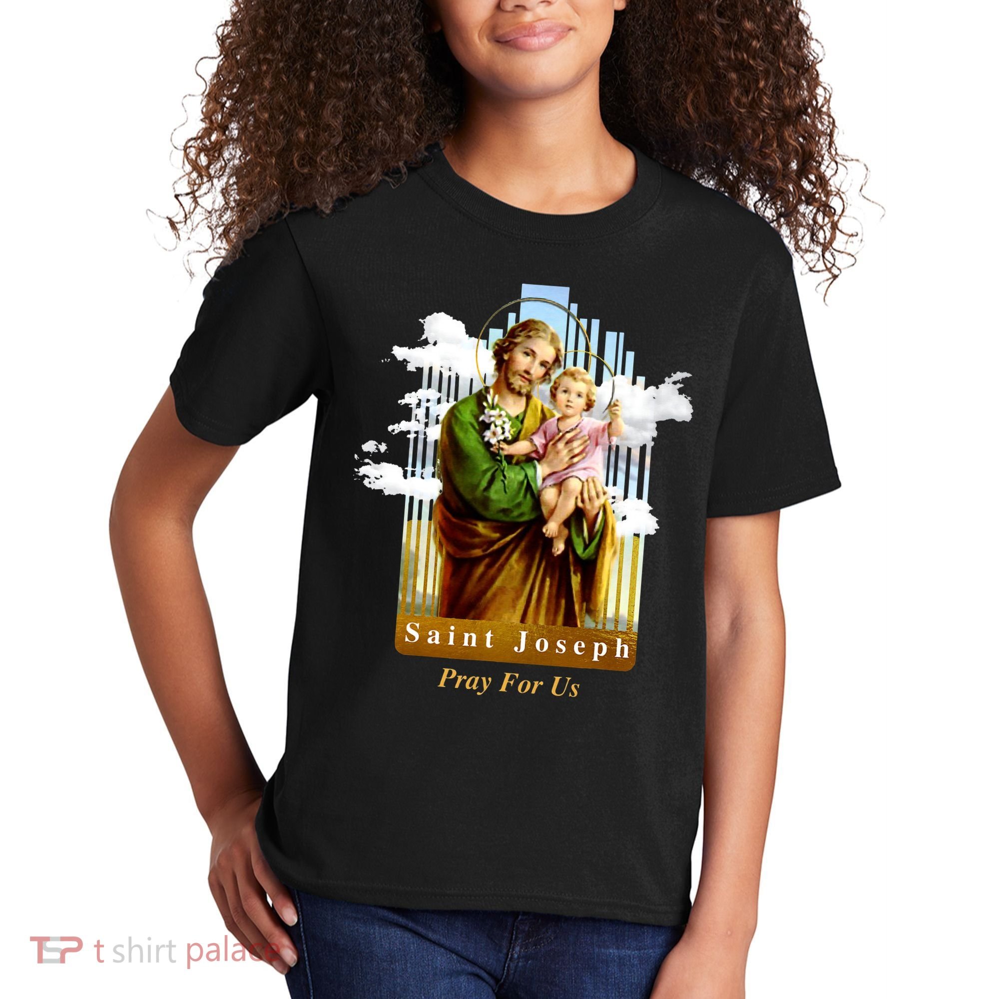 Saint Joseph Catholic Church St. Joseph With Infant Jesus Kids T-Shirt