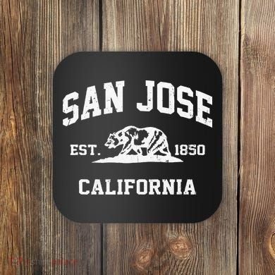 San Jose California CA Vintage State Athletic Style Coaster