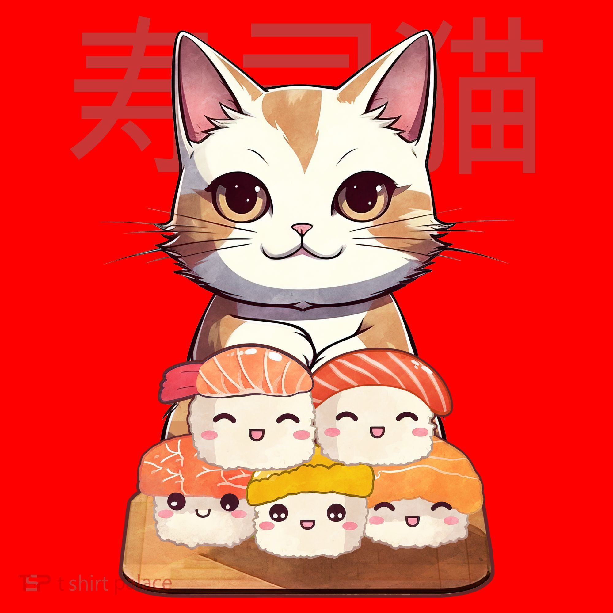 Sushi Japanese Cat Cute Gift Santa Hat