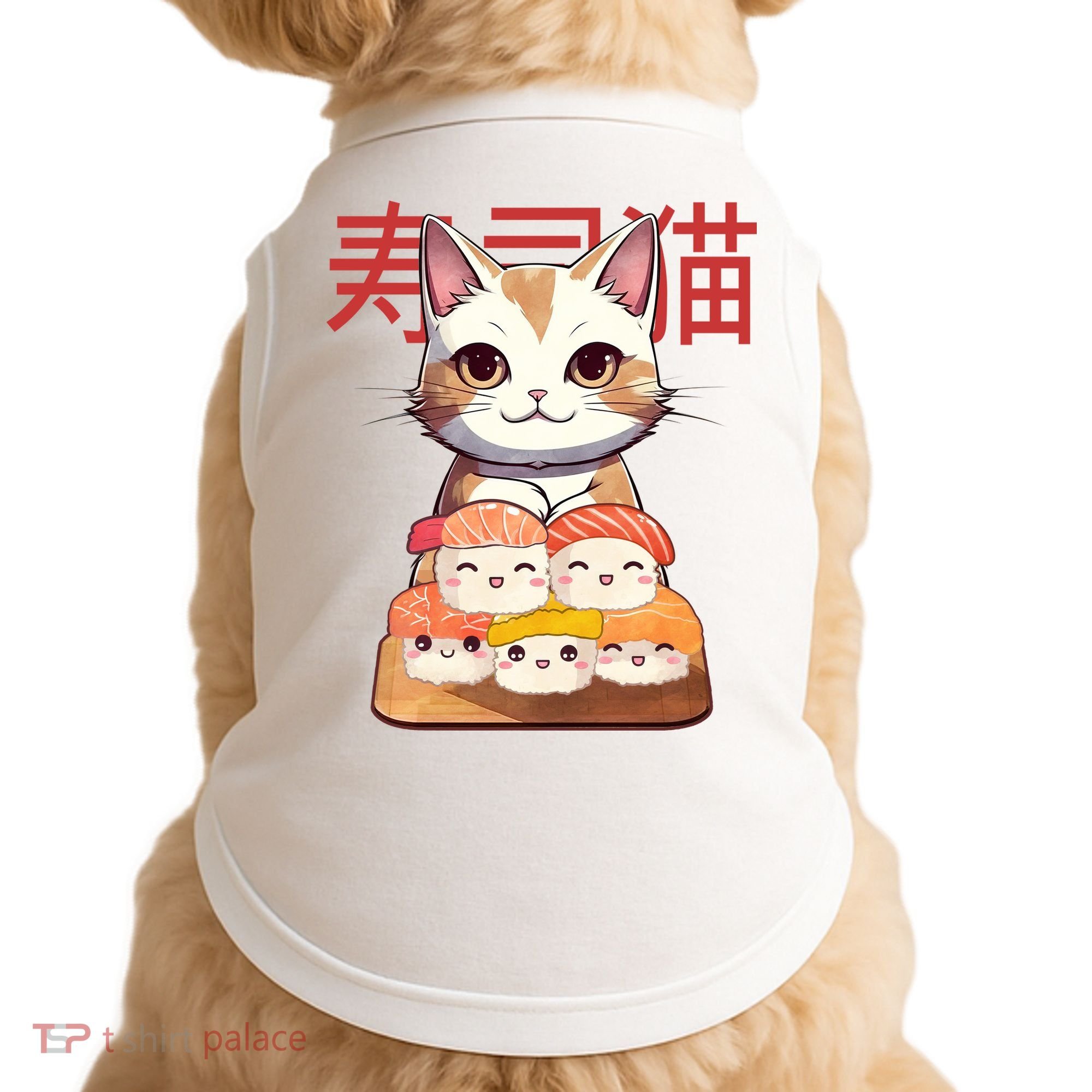 Sushi Japanese Cat Cute Gift Doggie Tank