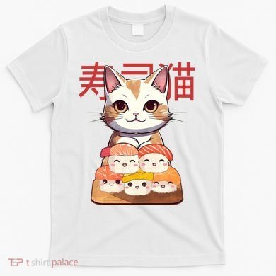 Sushi Japanese Cat Cute Gift T-Shirt