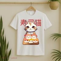 Sushi Japanese Cat Cute Gift T-Shirt thumb 2