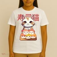 Sushi Japanese Cat Cute Gift T-Shirt thumb 4
