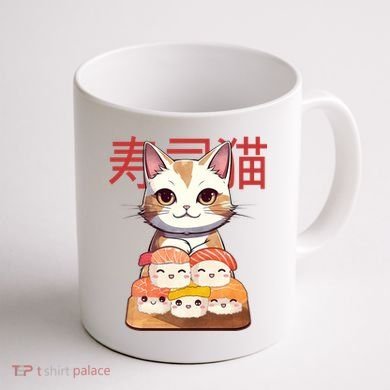Sushi Japanese Cat Cute Gift Coffee Mug back