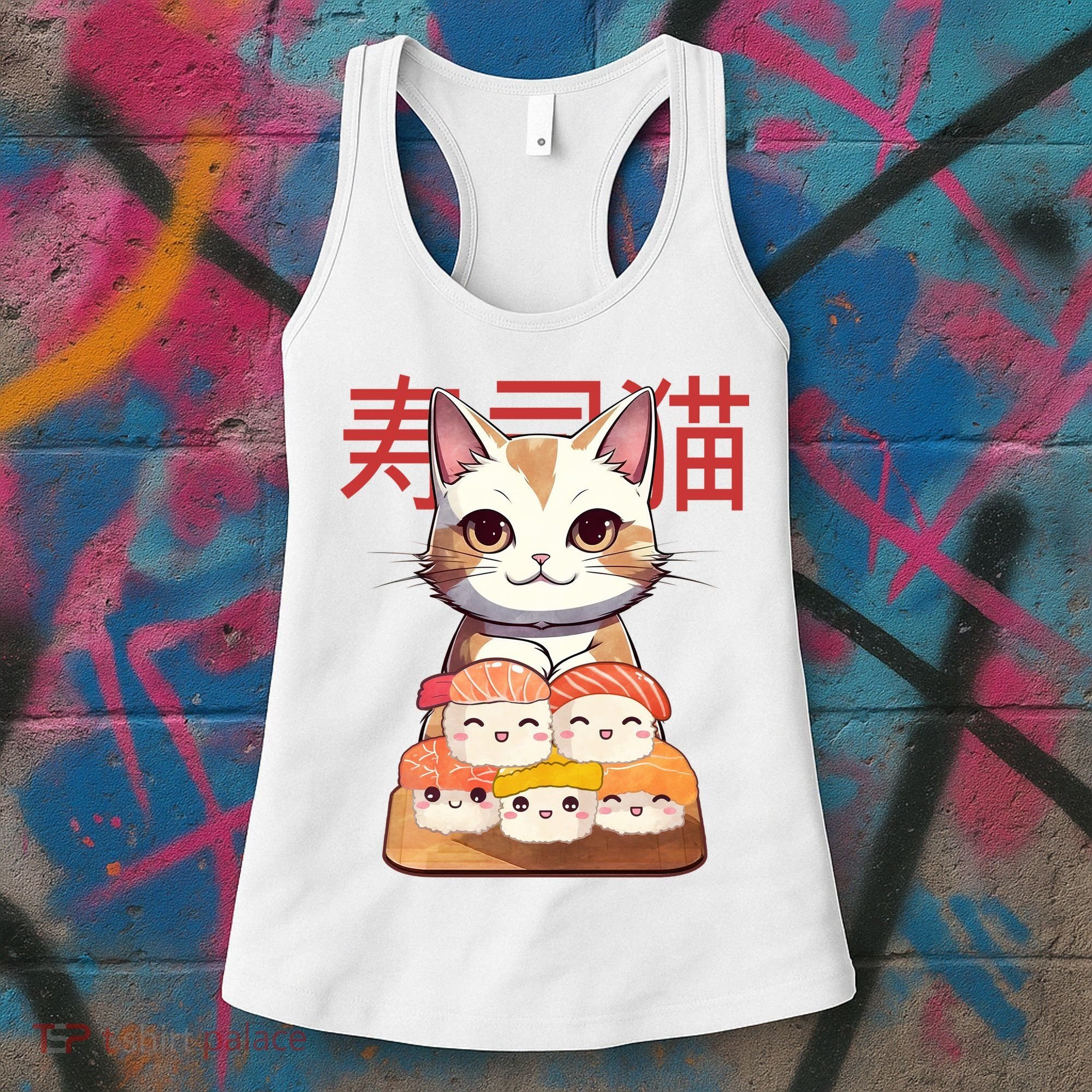 Sushi Japanese Cat Cute Gift Women's Tank Top