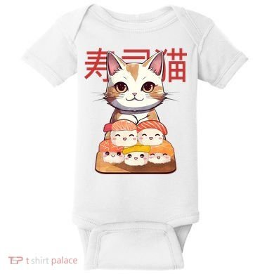 Sushi Japanese Cat Cute Gift Baby Bodysuit