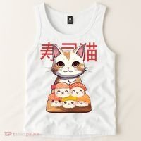 Sushi Japanese Cat Cute Gift Tank Top thumb 2