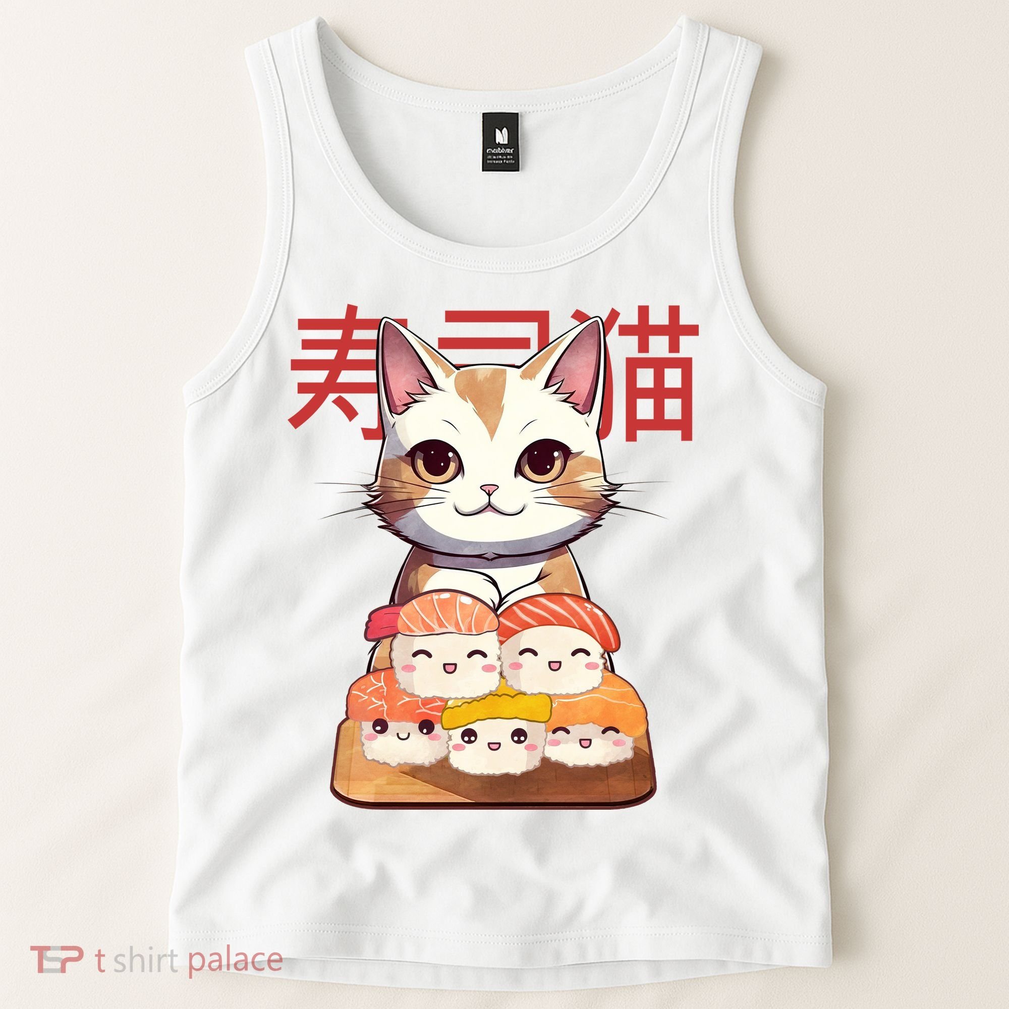 Sushi Japanese Cat Cute Gift Tank Top