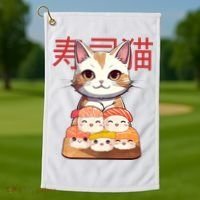 Sushi Japanese Cat Cute Gift Golf Towel thumb 1