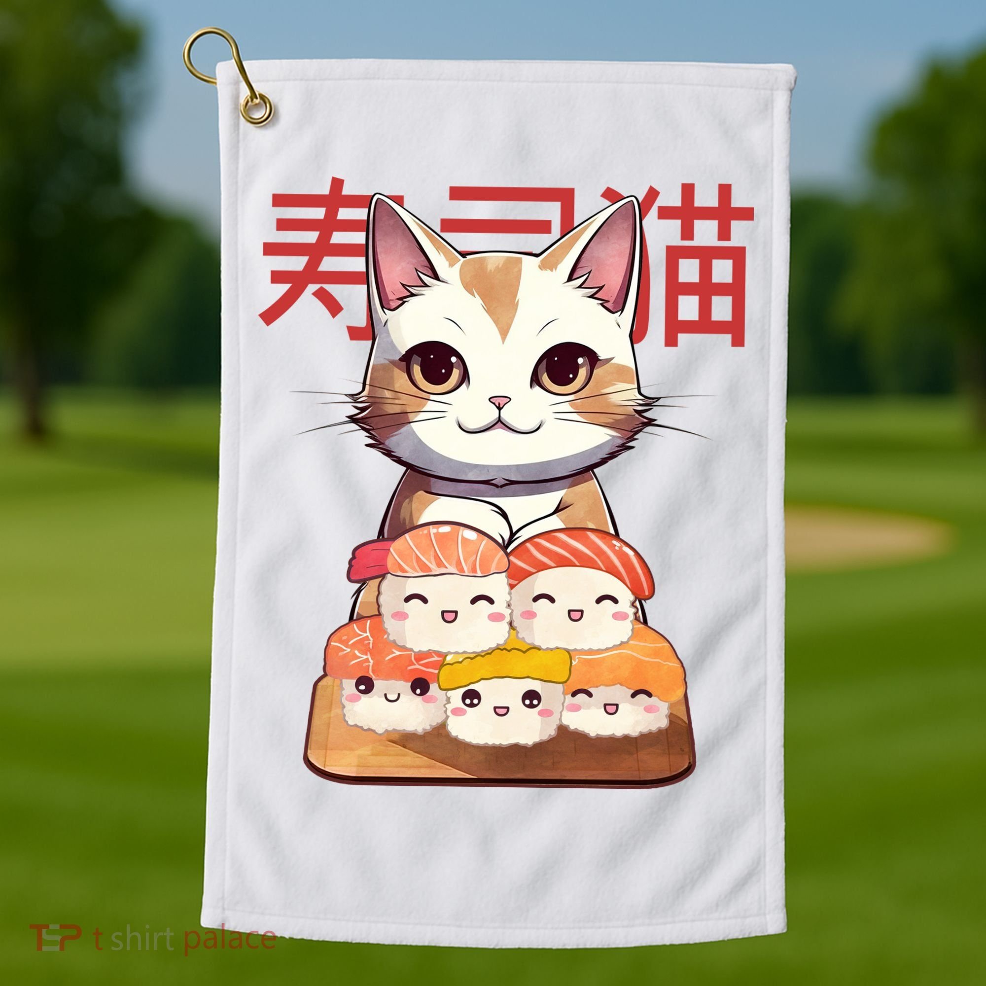 Sushi Japanese Cat Cute Gift Golf Towel