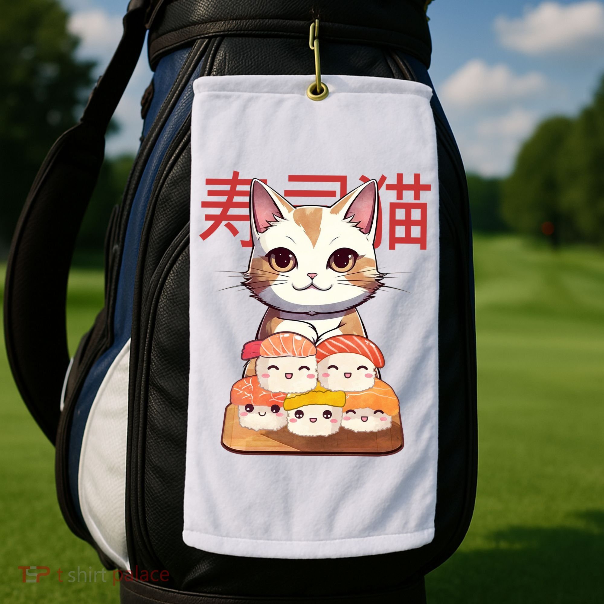 Sushi Japanese Cat Cute Gift Golf Towel