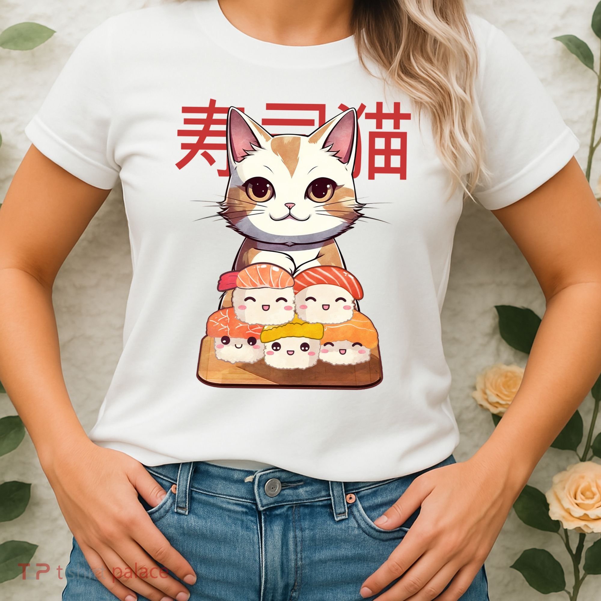 Sushi Japanese Cat Cute Gift Women's T-Shirt
