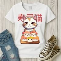 Sushi Japanese Cat Cute Gift Women's T-Shirt thumb 3
