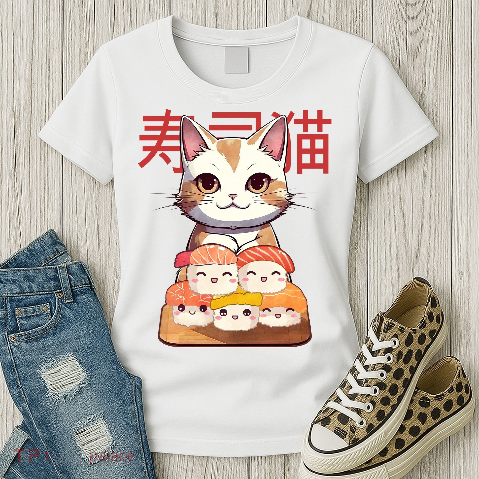 Sushi Japanese Cat Cute Gift Women's T-Shirt