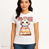 Sushi Japanese Cat Cute Gift Women's T-Shirt thumb 4