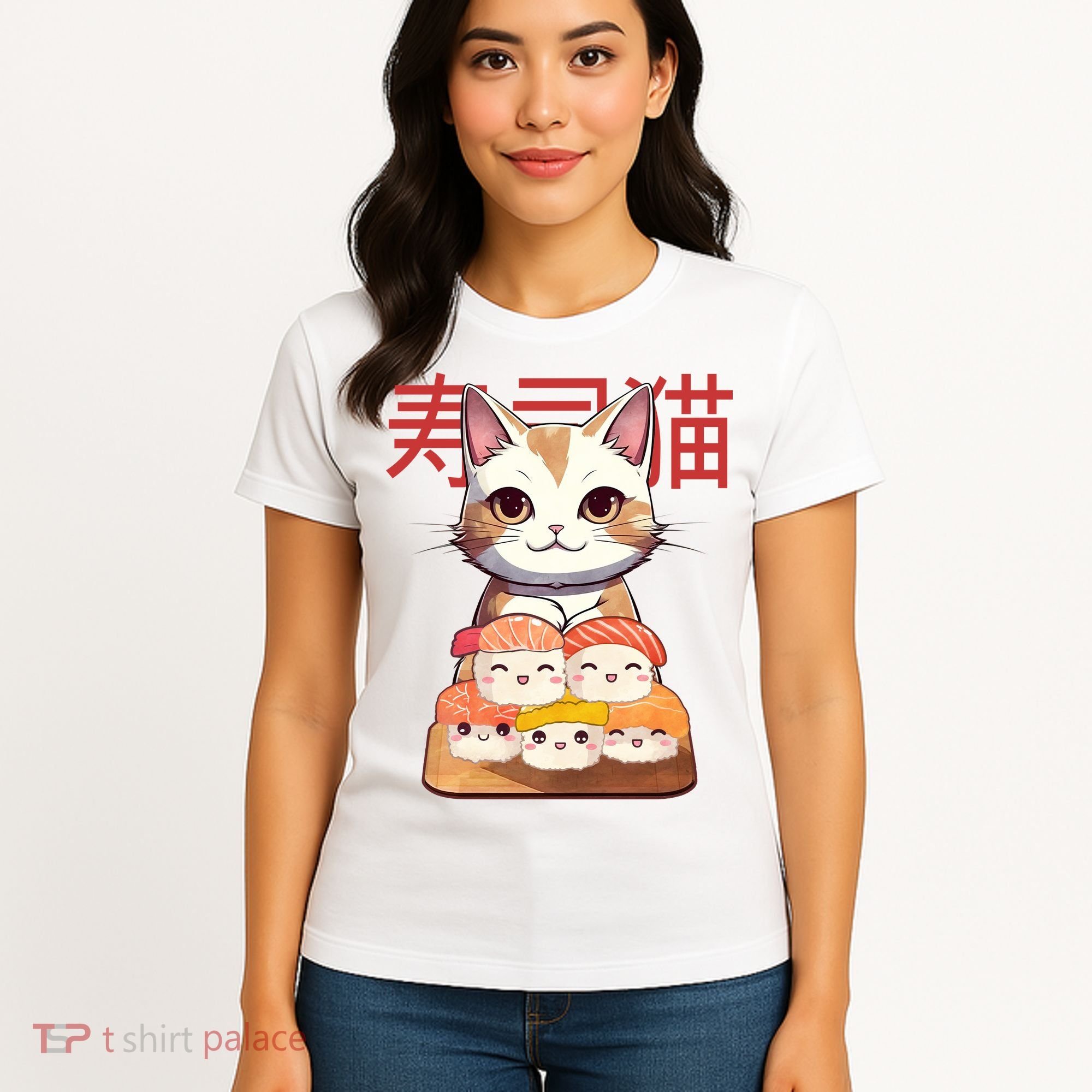 Sushi Japanese Cat Cute Gift Women's T-Shirt