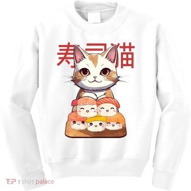 Sushi Japanese Cat Cute Gift Kids Sweatshirt