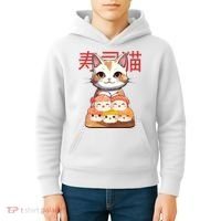Sushi Japanese Cat Cute Gift Kids Hoodie thumb 4