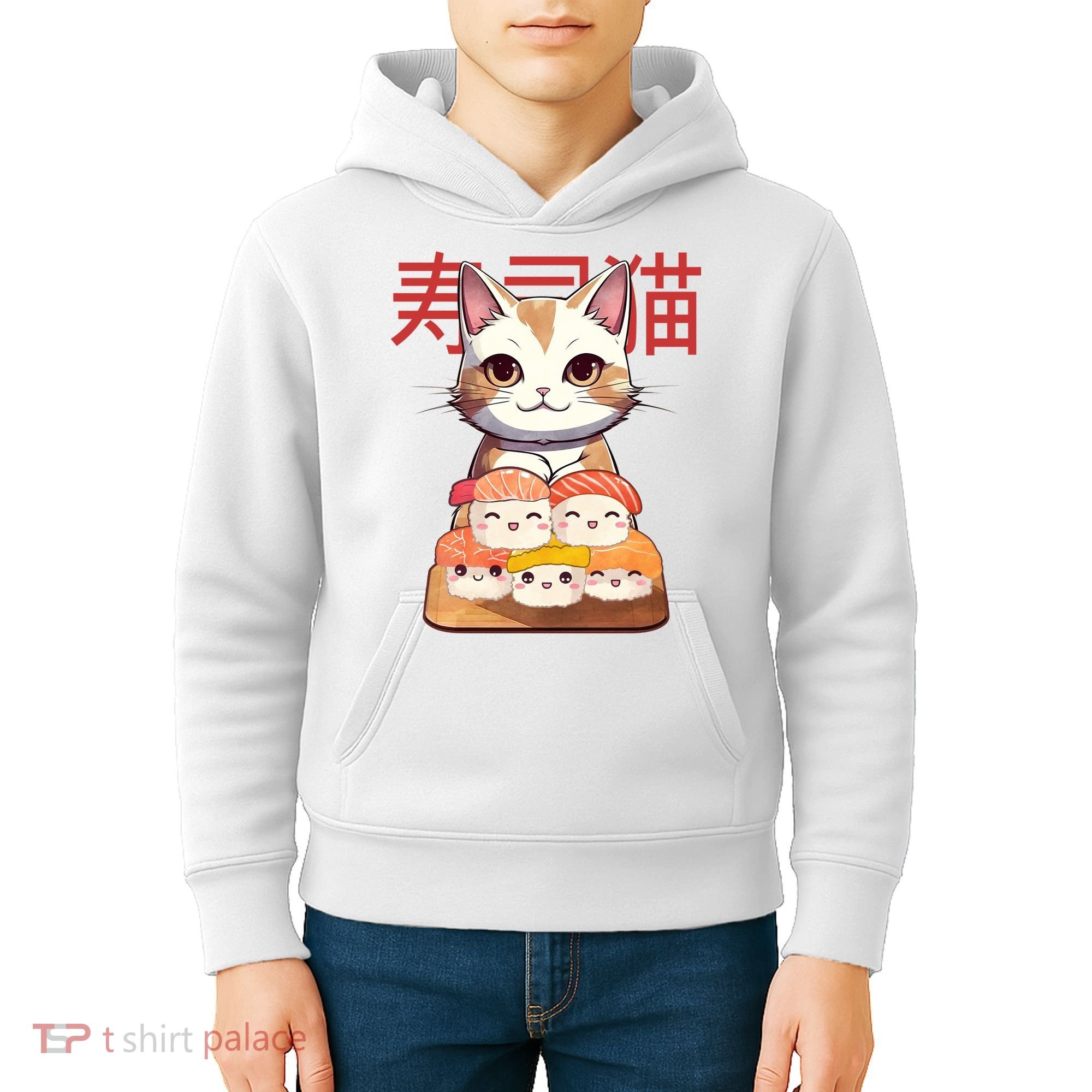 Sushi Japanese Cat Cute Gift Kids Hoodie