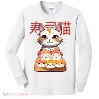 Sushi Japanese Cat Cute Gift Kids Long Sleeve Shirt thumb 0