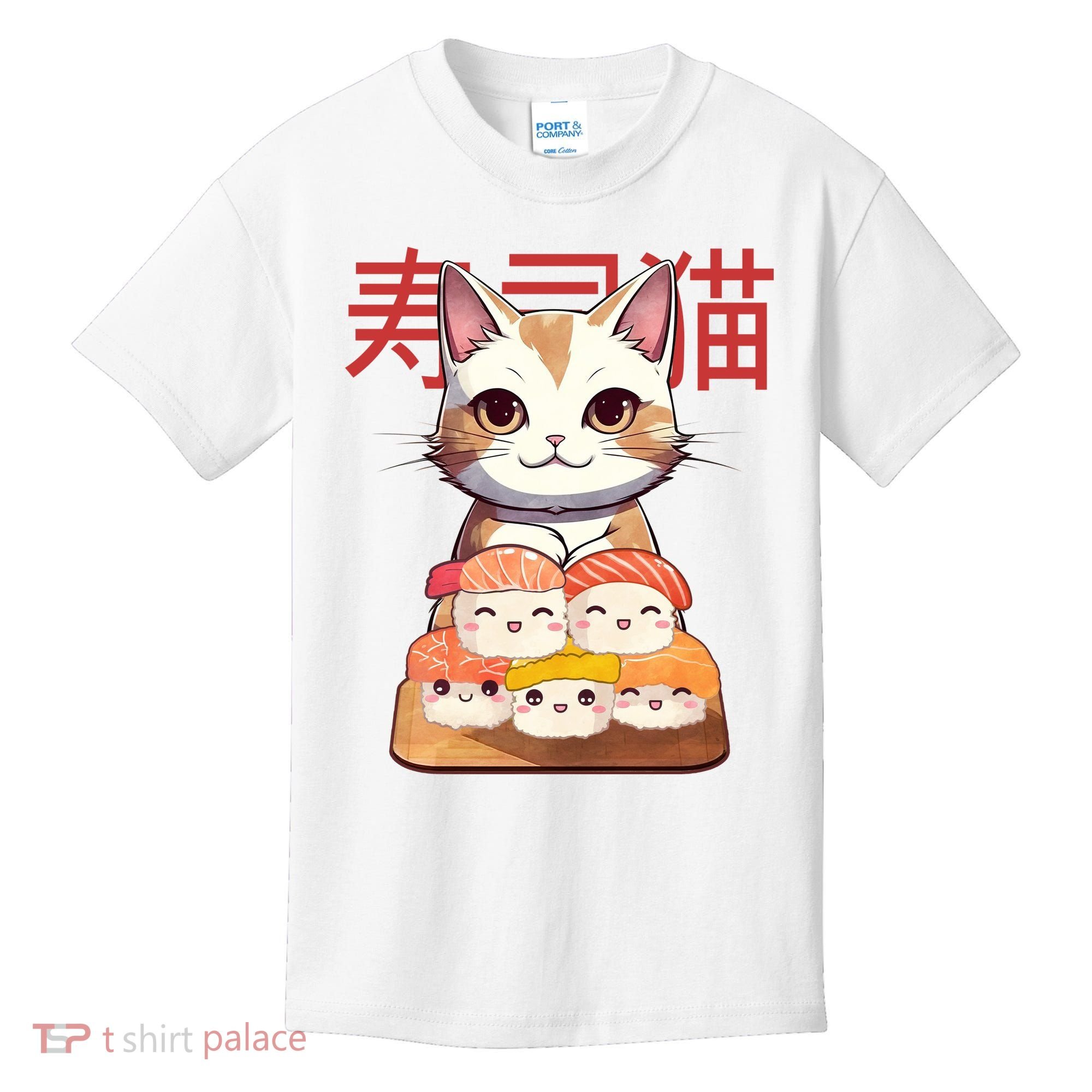 Sushi Japanese Cat Cute Gift Kids T-Shirt